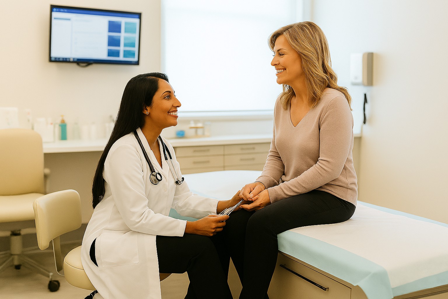 Dr. Vandhana Kiswani-Barley with a patient